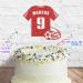 Cakeshop Cake Decoration Pack | Football Shirt Birthday Premium Double Sided Glitter Card Cake Topper & 25g Party Pack of Cake Sugar Sprinkles | Custom Name & Age Cake Decoration (Red) Non-Prime Glitter Card: Red - Buy Online on SooperMarket.com