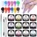 Kalolary Sculpture Carved Nail Gel Set 12 Color Sculpture Carved Gel Nail Polish with 1pcs Nail Art Sculpture Pen 1pcs Double-ended Nail Cuticle Pusher Cutter and a Nail Carving Brush