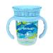 Nuby 360 Edge 2 Stage Drinking Rim Cup with Removable Handles & hygienic Cover: 8 Oz/ 240 Ml  12M+  Dolphins  Aqua (80818)