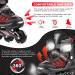 Caroma Adjustable Inline Skates with Light Up Wheels - Red Medium - Big Kid Size | Outdoor & Indoor Roller Blades for Kids, Youth, and Adults - Beginner Friendly - Buy Online on SooperMarket.com