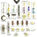 99Pcs Handmade Gemstone Hair Braids Dreadlock Accessories Set - Turquoise, Jade, Shell Pendants, Gold Filigree Cuffs | Beard Clips, Tube Beads for Locs & Extensions - Buy Online on SooperMarket.com