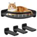Cat Hammock Cat Wall Shelves with 3 Steps, Cat Shelves and Perches for Wall Cat Climbing Shelf, Cat Scratching Post Cat Wall Shelf for Indoor with Plush Covered Black