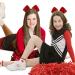 Whaline 8 Inch Glitter Red Jumbo Cheer Bows - 4 Pack | Large Cheerleading Hair Bows for Girls, Toddlers, Women - Elastic Ponytail Holder & Hair Accessories - Buy Online on SooperMarket.com