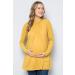 Bump Maternity High Neck Knit Sweater - XL Mustard Tunic Top | Made in USA - Buy Online on SooperMarket.com