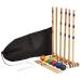 Family Croquet  Family-Sized/Travel Croquet Set with Drawstring Bag  Backyard Lawn Game for 6-Players  (6) 26" Mallets, 6 Colored Balls, 9 Wickets, & 2 Stakes  Indoor/Outdoor Yard & Party Game