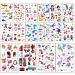 Glow In The Dark Temporary Tattoos for Kids - 310pcs Waterproof & Lasting Glitter Stickers | Luminous Fake Tattoos for Parties & Gifts - 16 Sheets - Buy Online on SooperMarket.com