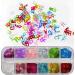 Holographic Nail Glitters Sequins Set - 4 Boxes | Butterfly, Heart, Alphabet, Star | Chunky Flakes for Nail Art, Craft, Makeup - Mixed Colors - Buy Online on SooperMarket.com