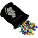 Large Dice Bag with 7 Complete Sets | Dragon DND Dice Bag & 49 Polyhedral Dice | Black Bag with Pockets - Buy Online on SooperMarket.com