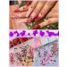 Kalolary Valentine's Day Nail Art Sequins | Heart & Lip-Shaped Holographic Flakes for Manicure & Body Decoration - 2 PCs - Buy Online on SooperMarket.com