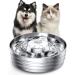 oneisall Cat Water Fountain,3.6L /123OZ Automatic Stainless Steel Pet Water Fountain for Dog Cat,Dog Water Bowl Dispenser with Ultra-Quiet Pump for Multiple Pets Sliver