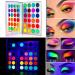 Neon Eyeshadow Palette - Delanci Aurora Glow for Halloween Makeup | Fluorescent & Glitter Eyeshadow Kit - Buy Online on SooperMarket.com