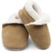 Dotty Fish Suede Baby Slippers | Warm Fleece Lined Infant Toddler Shoes | Non-Slip Soft Sole for Boys Girls | Tan, 0-6 Months to 5-6 Years - Buy Online on SooperMarket.com
