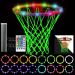 2 Pcs Glow in The Dark Basketball Accessories for Boys Girls Include LED Basketball Lights for Hoop Outdoor Luminous Nightlight Basketball Net 16 Colors Change Remote Control Basketball Rim LED Light