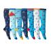 Leostep compression stockings for women and men (7 pairs) support stockings with 20-30 mmHg compression socks for pregnancy nurses teachers flight running travel L-XL underwater world