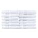 LUNASIDUS Bergamo  Luxury Hotel/Spa Washcloths  100 Percent Turkish Cotton  Set of 12  700 GSM  Made in Turkey  White