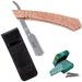 Ponik's classic razor set men transport bag razor set with 100 derby changing blades high-quality stainless steel barber knife for a precise beard-shave brown