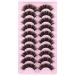 Wiwoseo 3D Faux Mink Eyelashes - 10 Pairs Natural Wispy & Fluffy 17MM Dramatic Effect - Buy Online on SooperMarket.com