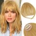 RUWISS Clip in Fringe 100% Human Hair Clip in Bangs Wispy Bangs Fringe with Temples Fringe Extensions Clip in Hair for Women Bangs Hairpieces for Daily Wear(Ash Blonde) 5 5 g (Pack of 1) Ash Blonde