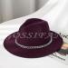 Gossifan Wine Red Fedora Hat with Chain Belt Buckle - Size 7 1/8-7 1/4 - Buy Online on SooperMarket.com