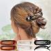 RC ROCHE ORNAMENT 6 Pcs Womens French Barrette Classic Duckbill Alligator Eyelet Oval Hair Decor Clips Side Slide Firm Grip Beauty Accessory Plastic Styling Pin Clamps Medium Clear Brown and Black Medium (Pack of 6) Cle...