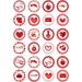 24 Valentine Hearts PRE CUT edible birthday party Cupcake Cake Toppers Wafer Rice Paper precut decoration - Buy Online on SooperMarket.com