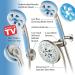 AquaCare 5-in-1 Aquassage High Pressure 76-mode Shower Head Combo with Hand Shower, Body Brush & Hair Brush - Satin Nickel Finish, Extra-long Stainless Steel Hose, Two Brackets Included - Buy Online on SooperMarket.com