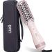 Negative ion Hair Brush, 3 in 1 Ionic Small Brush Hair Dryer with Brush Cases, One Step Paddle Brush Dryer & Styler, Anti-Scald & ALCI Safety Plug Pink