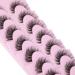 JIMIRE 3D Fluffy False Eyelashes 7 Pairs - Demi-wispies Natural Look Cat Eye Faux Mink Lashes 15MM D Curl Wispy Fluttery Eyelashes with Clear Band - Buy Online on SooperMarket.com