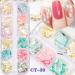 12 Colors 3D Irregular Nail Art Abalone Slices Colorful Nail Art For Shell UV Gel Nail Sequ Nail Art Shell Slices CT30 - Buy Online on SooperMarket.com
