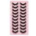 False Eyelashes - 10 Pairs Faux Mink Fluffy 3D Effect Natural Styles - Buy Online on SooperMarket.com