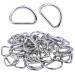BronaGrand Pack of 50 Metal Nickel Plated D Ring (1inch) Silver