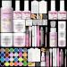 Saviland Acrylic Nail Kit   3 Colors Acrylic Powder and Liquid Set with Non-acid PH Bond Top Gel Nail Forms False Nails with Glue Gel x Nail kit with Everything Acrylic Nails Starter Kit for Home DIY