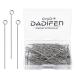 DADIFEN 304 Stainless-Steel Eye Pins for Jewelry Making 24 Gauge Silver Head Pins 0.6x40mm 200pcs/Box Open Eye Pins for DIY Making Earring Necklace Bracelets Dangle Charm Jewelry Findings Eyepins