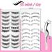 20 Pairs Wispy Mink Top & Bottom False Eyelashes Set with Applicator - Reusable Faux Mink Anime Lashes for Cosplay - Buy Online on SooperMarket.com