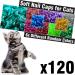 zetpo 120 pcs Glitter Soft Cat Claw Caps for Cats Nail Claws 6X Different Random Colors + 6X Adhesive Glue + 6X Applicator, Pet Cap Tips Cover Paws Grooming Soft Covers