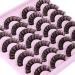 JIMIRE Russian Strip Eyelashes Cat Eye Volume Eyelashes Natural Look Like Eyelash Extensions Fluffy D Curly Thick Faux Mink Hybrid Lashes 14 Pairs Pack Natural RS Lashes
