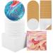 Ceramic Tile for Crafts Coasters 24 Pack White Tiles Unglazed 4 Inch with 24 Pack Cork Backing Pads Includes Square and Round Ceramic Coasters for DIY Arts Craft Project Coasters