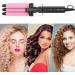 Mini 3 Barrel Curling Iron - 1/2 Inch Beach Waves Wand for Travel | Dual Voltage Ceramic Tourmaline Crimper - Pink - Lightweight & Easy to Use - Buy Online on SooperMarket.com