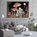 Mushroom Skeleton Trippy Flower Plant Cross Stitch Kit - Hippie Nature Moon Star Design - 12x16 inch - Buy Online on SooperMarket.com