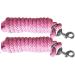 Majestic Ally Pack of 2 Solid Poly Lead Rope for Horses & Livestock 10 Foot Long and 5/8 inch Thick - Replaceable Heavy-Duty Bolt Snap Handmade Soft Broken in Feel (Pink) Pink 10 feet long - Buy Online on SooperMarket.com