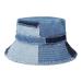 GuanGu Denim Bucket Hat for Women Washed Packable Summer Beach Sun Hats Mens Womens Bucket Hat for Travel Denim(blue) Small-Medium