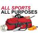 Fitdom 130L Heavy Duty Extra Large Sports Duffle Bag - Red | Adjustable Shoulder & Compression Straps | Ideal for Soccer, Baseball, Basketball, Hockey, Football & Team Coaches - Buy Online on SooperMarket.com
