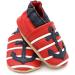 Dotty Fish Soft Leather Toddler Shoes for Boys | Non-Slip Suede Soles | Red Anchors | 2-3 Years - Buy Online on SooperMarket.com