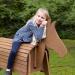 Roba Wooden Garden Horse - Vaulting Horse with Mane & Tail for Gymnastics & Riding - Solid Teak Construction - Buy Online on SooperMarket.com