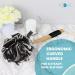 Bamboo Charcoal Infused Loofah Back Scrubber Set for Men & Women | Exfoliating Shower Sponge | Includes 1 Stick Loofah, 1 Luffa Pouf, and Hanging Hook - Black - Buy Online on SooperMarket.com
