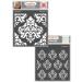 CrafTreat Damask Stencils for Painting on Wall  Tile  Wood  Canvas  Paper  Fabric  and Floor - Bold Damask and Damask Background - 2 Pcs - 6x6 Inches Each - Reusable DIY Art and Craft Stencils Bold Damask & Damask Backgr...