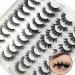 Heracks F-01 20 Pairs Short Mink Lashes 3D Wispy Cat-Eye Natural Look - Mixed Styles False Eyelashes Pack for Fluffy Lashes-A - Buy Online on SooperMarket.com