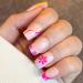 NOVO OVO Short Square Floral False Nails Kit - Happiness as Flowers Purple Lavender Swirl - Valentine's Day & Spring - Buy Online on SooperMarket.com