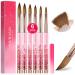 Saviland Acrylic Nail Brush Set - 6PCS Acrylic Nail Brushes for Acrylic Application Pink Gradient for Beginner and Professional Use Size 6/8 /10/12 /14 /16 A-Pink