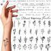 Temporary Tattoos For Women -110 Temporary Tattoo Stickers Of Flowers & Phrases- Fake Tattoos Temporary Realistic & Aesthetic - Tatoos For Women & Tatoos For Adults - Tatuajes Temporales Women Unisex